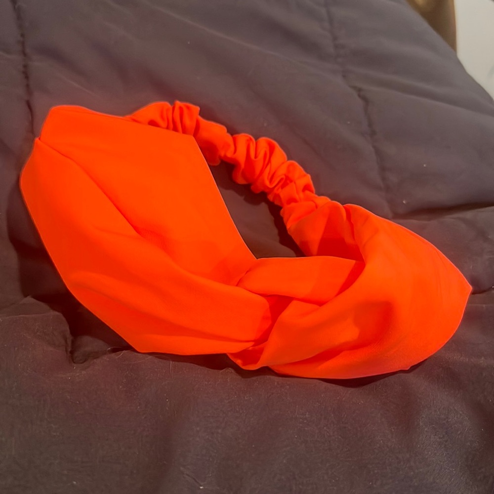 Forever 21 Neon Orange-Pink Knot Headband